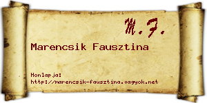 Marencsik Fausztina névjegykártya
